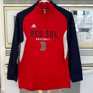 Adidas Boston Red Sox Shirt, Youth Size Medium (10/12), Long Sleeve Quarter Zip
